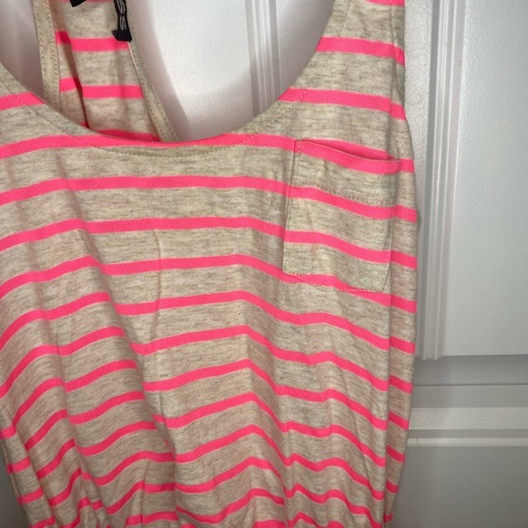 Express striped Drop Waist dress with top pocket detail - Picture 5 of 7